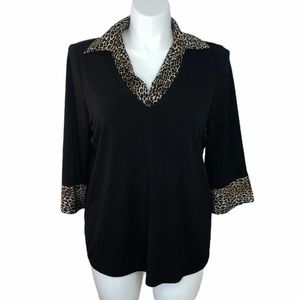 NYC Design Co 3/4 Sleeve Leopard Accent